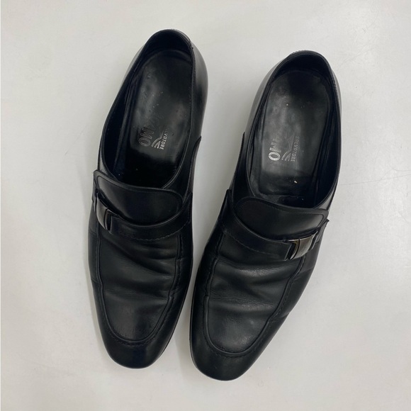 Salvatore Ferragamo || Mattia Side Buckle Dress Slip‎ On Loafers Black Silver 9 main image 7
